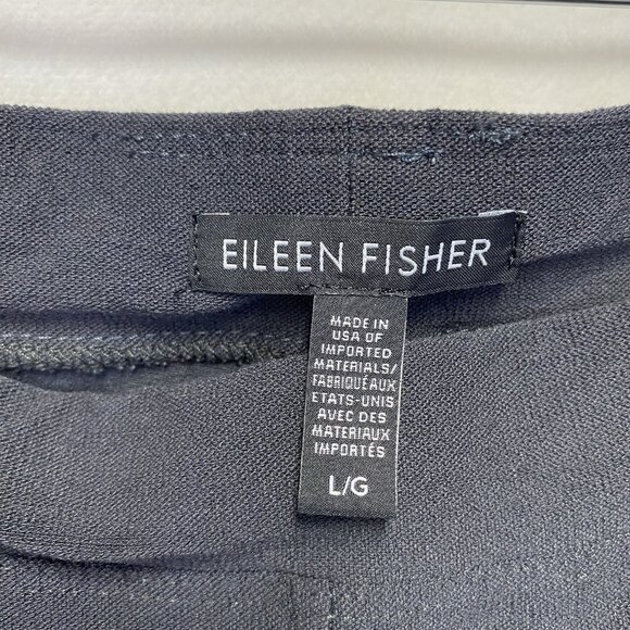 Eileen Fisher Elastic Waistband Pull On Slim Ankle Pants Women Large Dark Gray - Picture 5 of 10